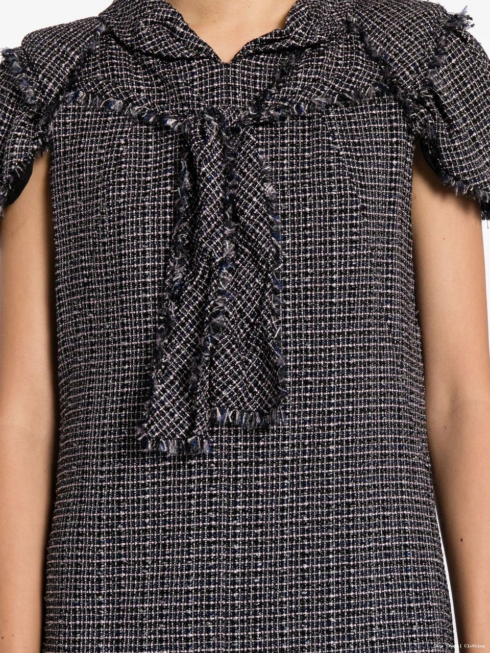 Cheap Women minidress 2009 pussy bow CHANEL tweed 0427